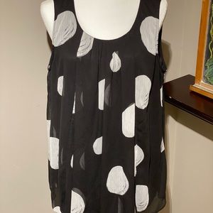 Alfani sleeveless blouse size 16w abstract Polka Dots